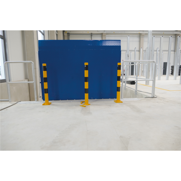 Barrier posts | detachable, removable | yellow / black |  76 mm | without eyelet